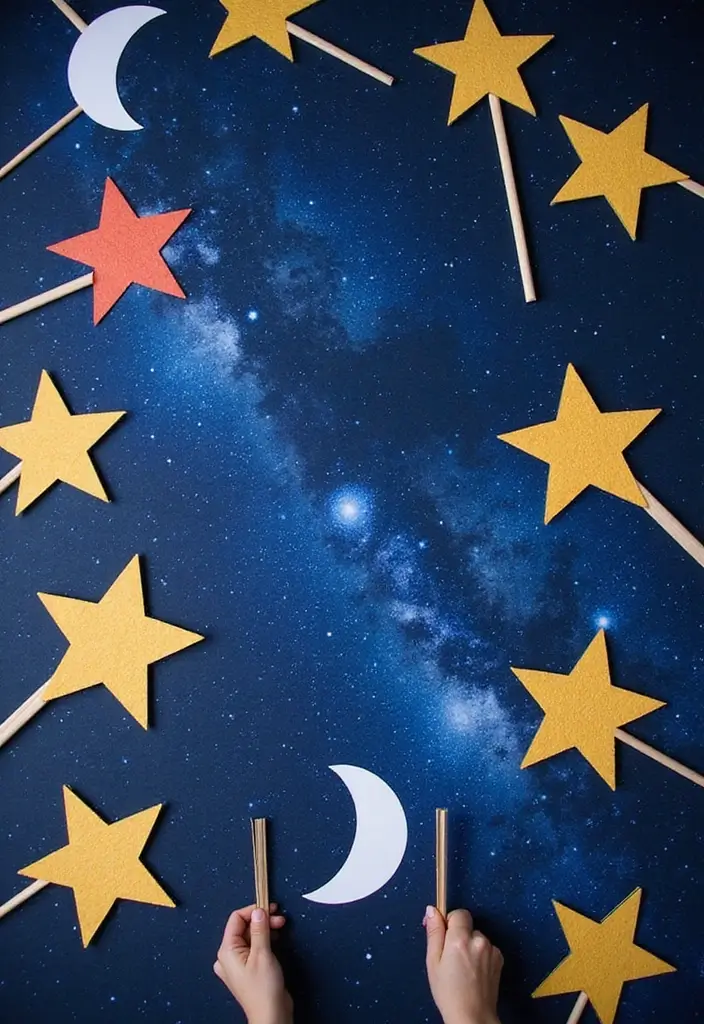 20 Twinkle Twinkle Little Star Baby Shower Ideas That Will Make You Shine Bright! - 7. Starry Sky Photo Booth Props