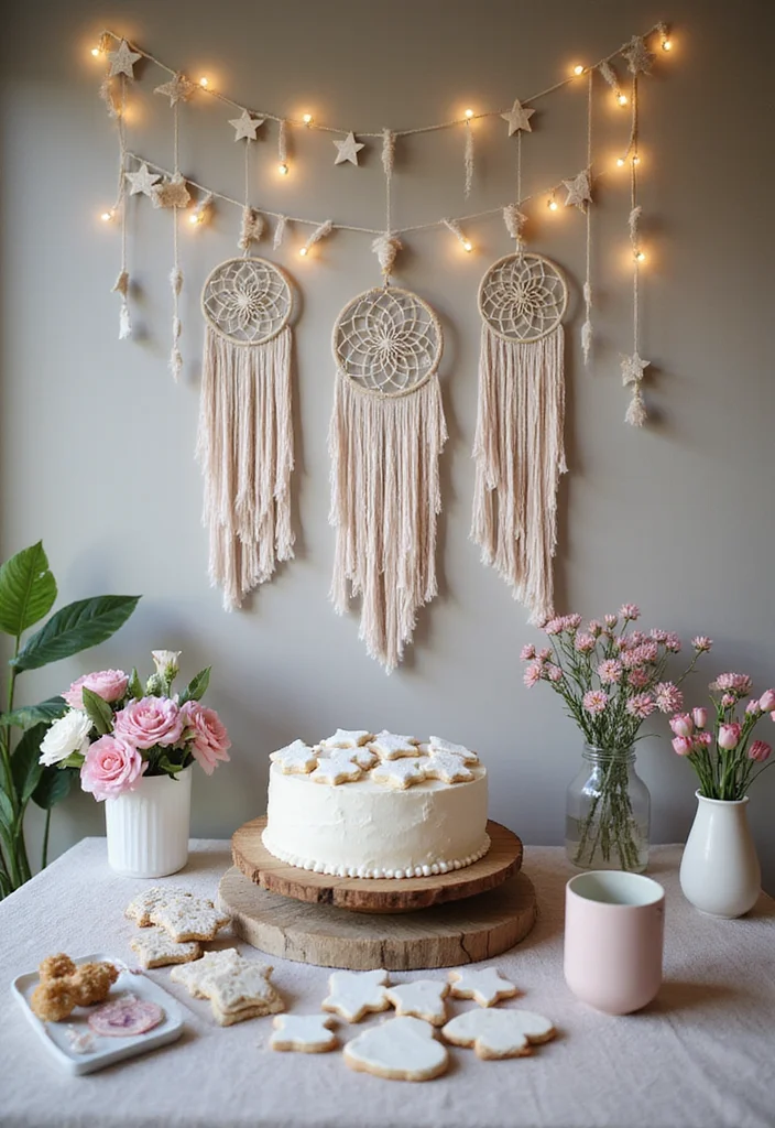 20 Whimsical Baby Birthday Inspirations with Clouds, Stars & Balloons (You’ll Love #3!) - 12. Celestial Dreamcatchers