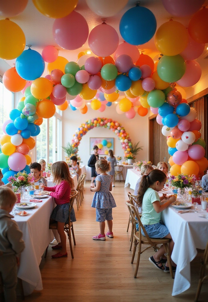 20 Whimsical Baby Birthday Inspirations with Clouds, Stars & Balloons (You’ll Love #3!) - 3. Balloon Bonanza