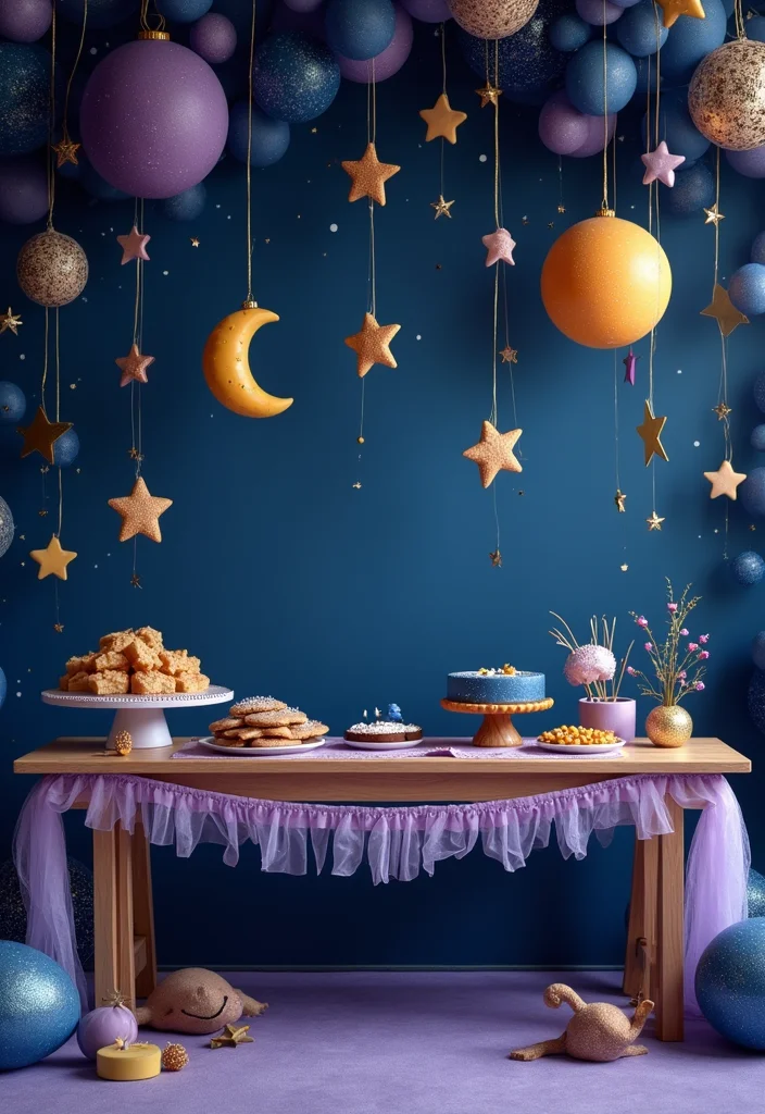 20 Whimsical Baby Birthday Inspirations with Clouds, Stars & Balloons (You’ll Love #3!) - 6. Celestial Celebration