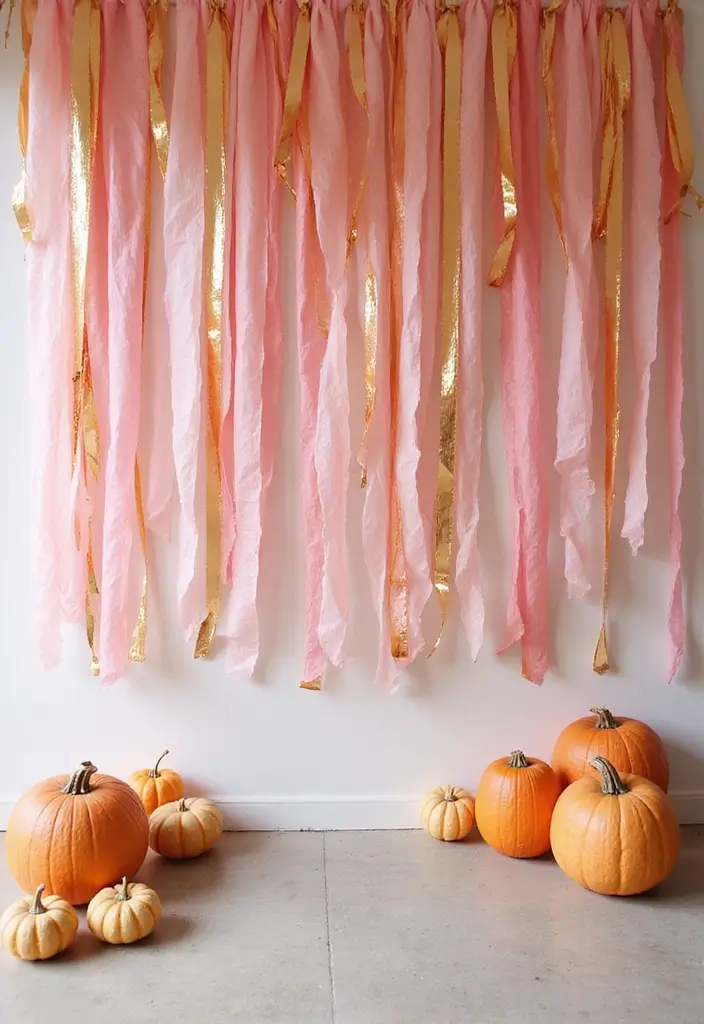 21 Cute Pink Pumpkin Baby Shower Ideas That Will Steal the Show (Especially #8!) - 11. Pink Pumpkin Streamers