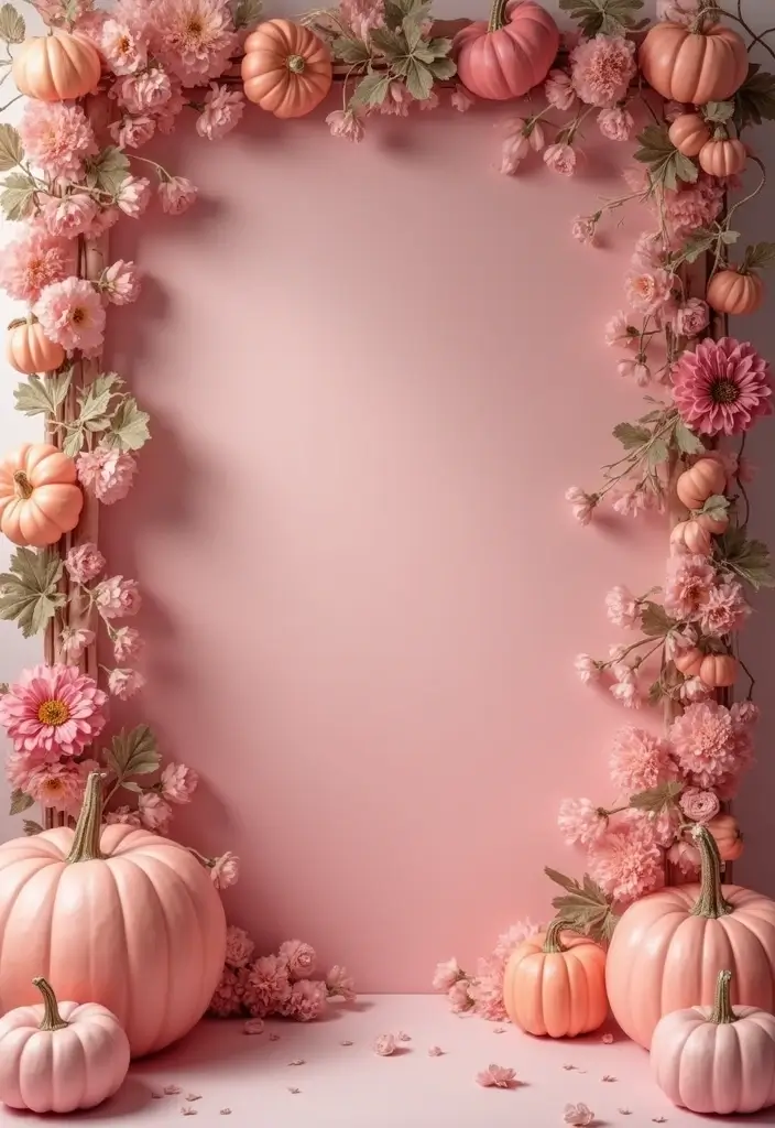 21 Cute Pink Pumpkin Baby Shower Ideas That Will Steal the Show (Especially #8!) - 6. Pink Pumpkin Photo Booth