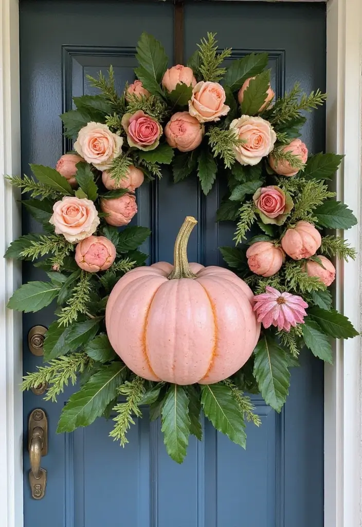 21 Cute Pink Pumpkin Baby Shower Ideas That Will Steal the Show (Especially #8!) - 9. Pink Pumpkin Wreaths