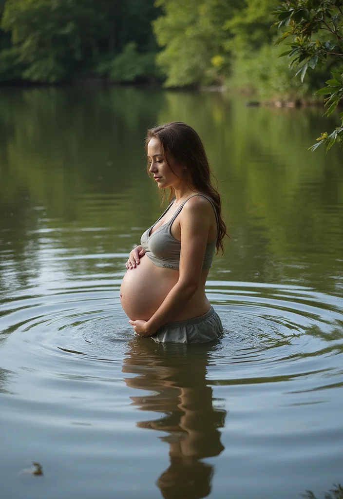 21 Dreamy Pregnancy Photoshoot Poses in Nature That Will Leave You Breathless! - 7. The Water's Edge