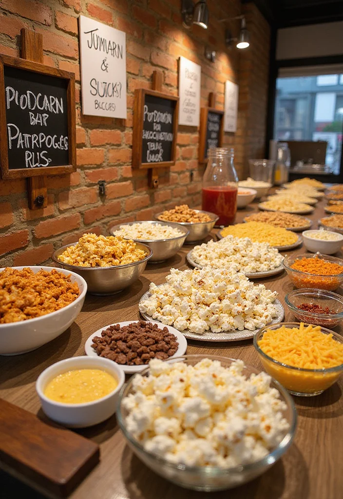 22 Budget Baby Shower Snacks That Are Delicious and Easy on Your Wallet (You Won't Believe #15!) - 18. Popcorn Bar
