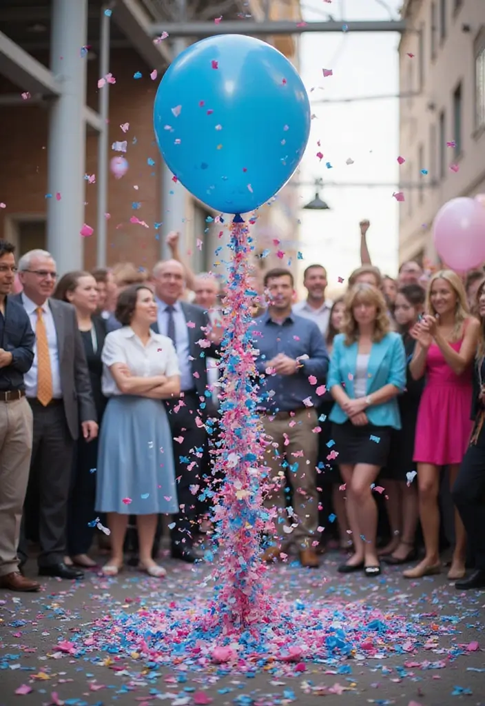 25 DIY Gender Reveal Ideas That Will Make Your Party Unforgettable (Wait Until You See #12!) - 1. Balloon Pop Surprise