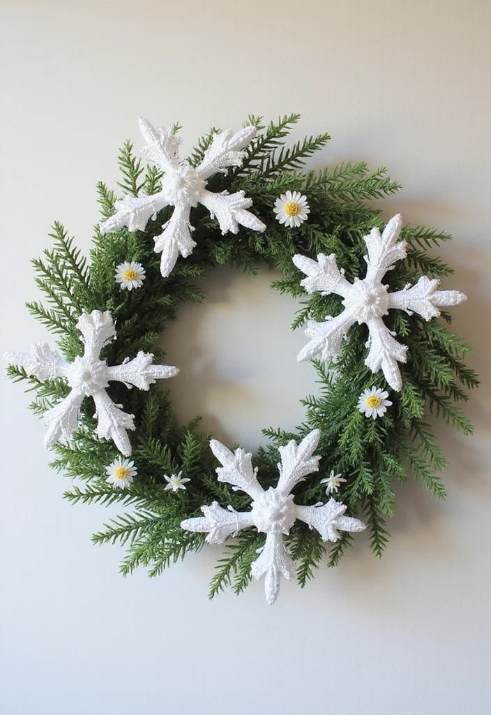 25 Enchanting Snowflake Princess Baby Shower Ideas That Will Melt Your Heart (Especially #14!) - 10. Snowflake Wreath