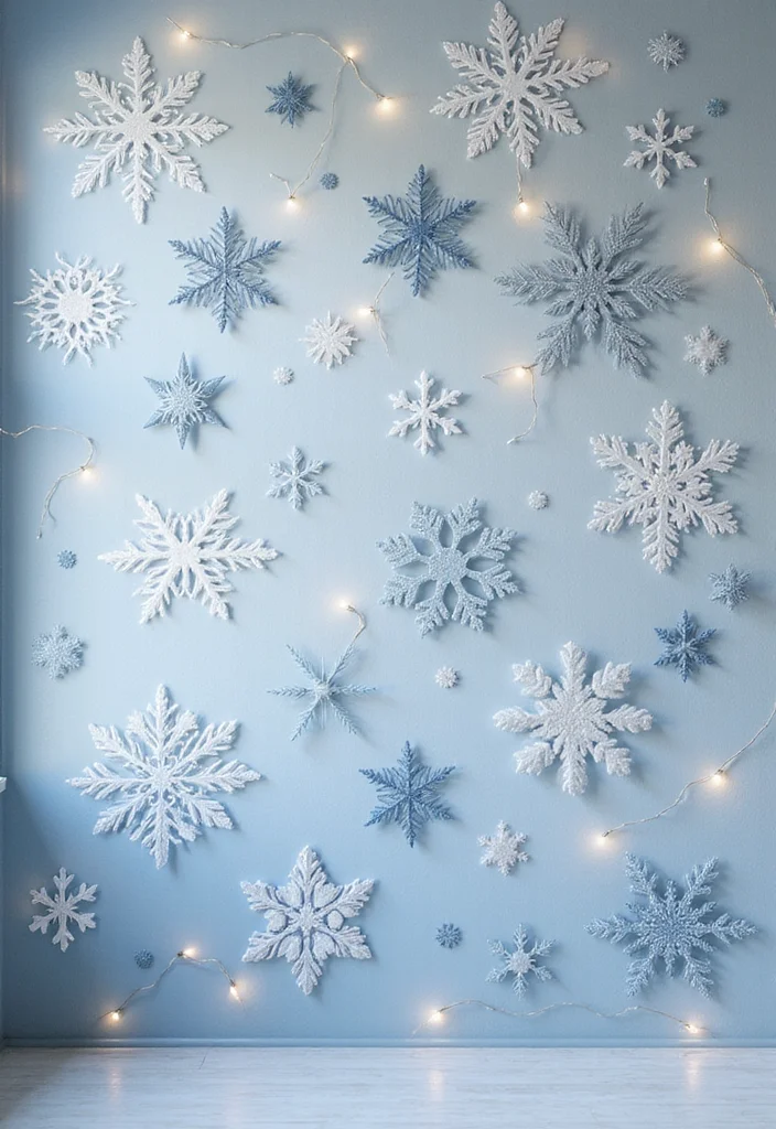 25 Enchanting Snowflake Princess Baby Shower Ideas That Will Melt Your Heart (Especially #14!) - 16. Enchanted Snowflake Wall