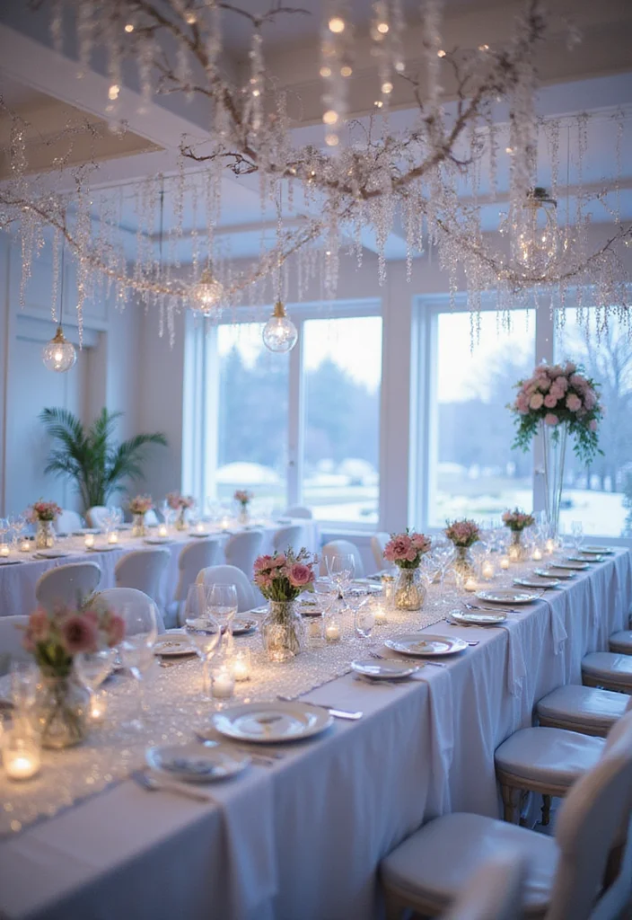 25 Enchanting Snowflake Princess Baby Shower Ideas That Will Melt Your Heart (Especially #14!) - 8. Ice Crystal Decor