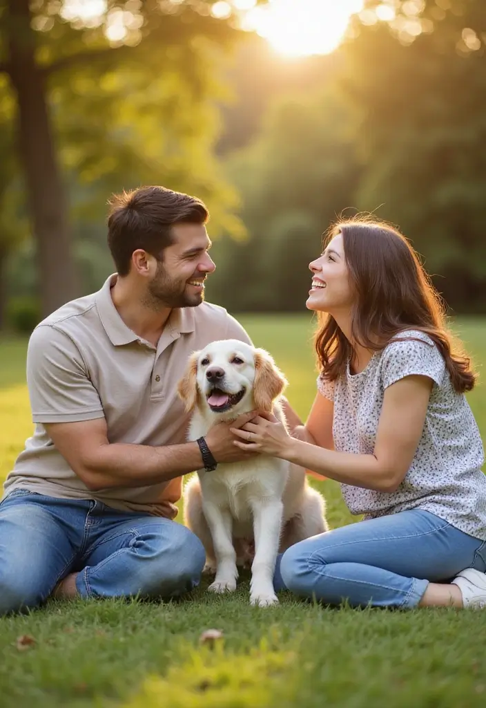 25 Stunning Pregnancy Couples Photo Shoot Ideas That Will Leave You Breathless! - 16. Cute Animal Friends