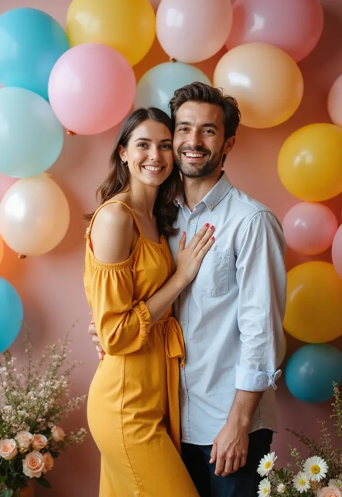 25 Stunning Pregnancy Couples Photo Shoot Ideas That Will Leave You Breathless! - 19. Fun with Colors