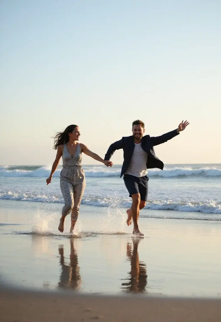 25 Stunning Pregnancy Couples Photo Shoot Ideas That Will Leave You Breathless! - 4. Playful Beach Moments