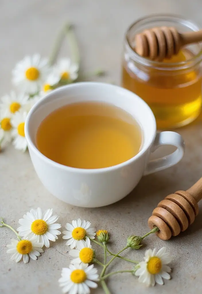 9 DIY Hair Masks for Postpartum Hair Loss That You Can Make at Home (Don't Miss #6!) - 8. Chamomile & Honey Rinse