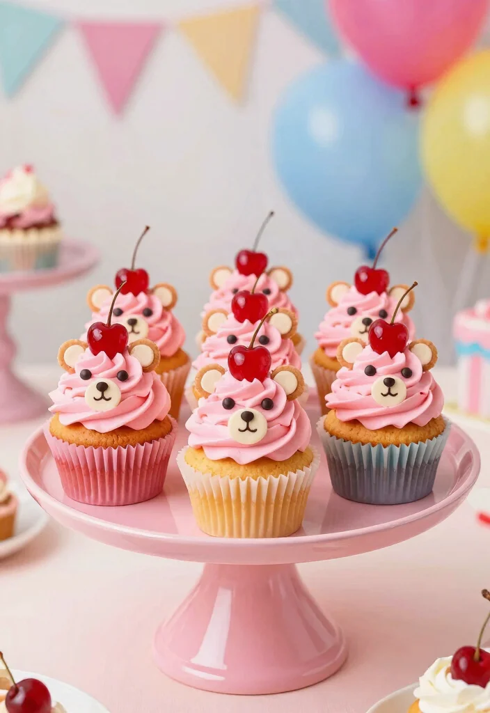 15 Bear-Themed Party Foods That'll Have Your Guests Roaring with Delight! - 10. Berry Bear Cupcakes 1