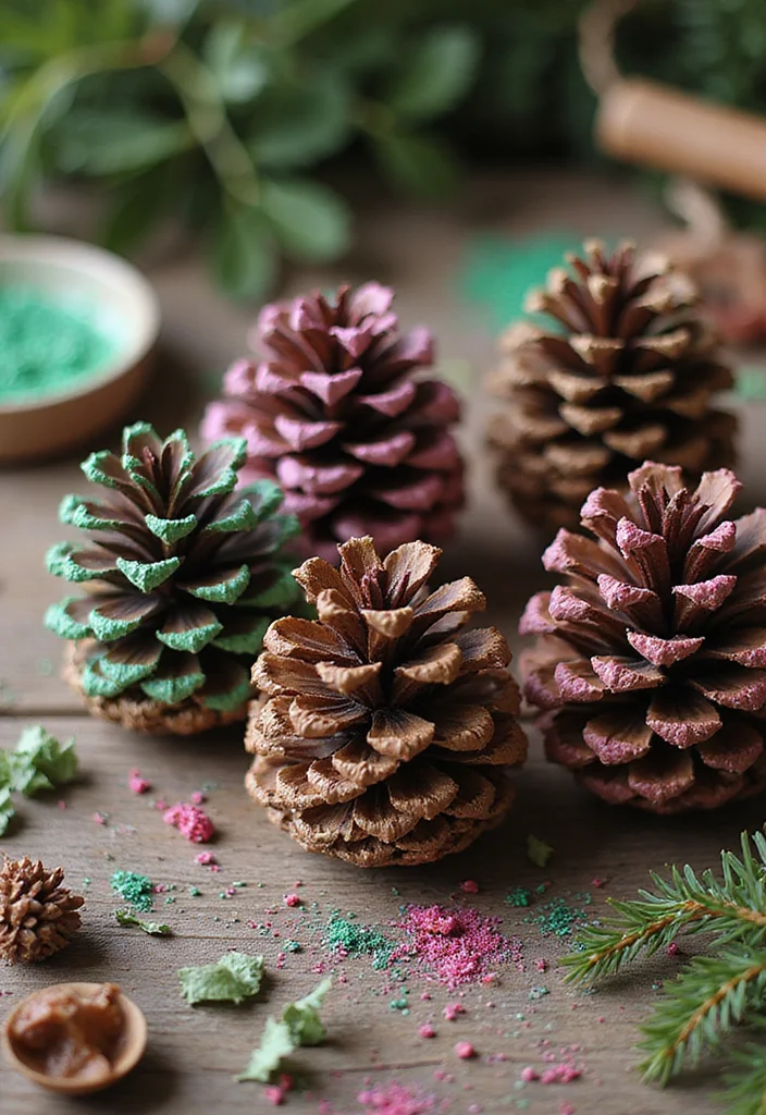 20 Easy Winter Crafts for Moms and Babies to Get Crafty This Christmas Season! - 10. Pinecone Christmas Tree Ornaments