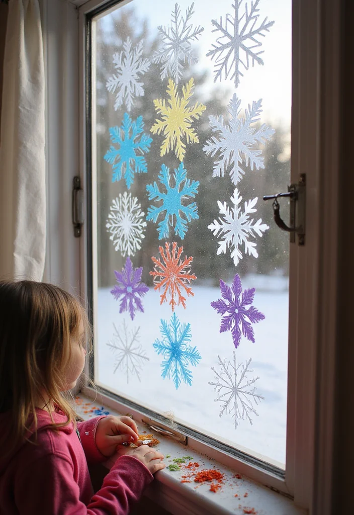 20 Easy Winter Crafts for Moms and Babies to Get Crafty This Christmas Season! - 11. Snowflake Window Clings