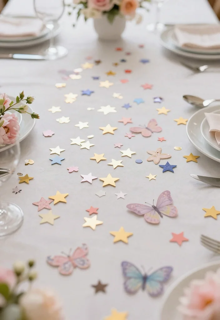 20 Enchanting Fairy Party Decorations That Will Make Your Celebration Magical! - 9. Magical Confetti and Scatter 1