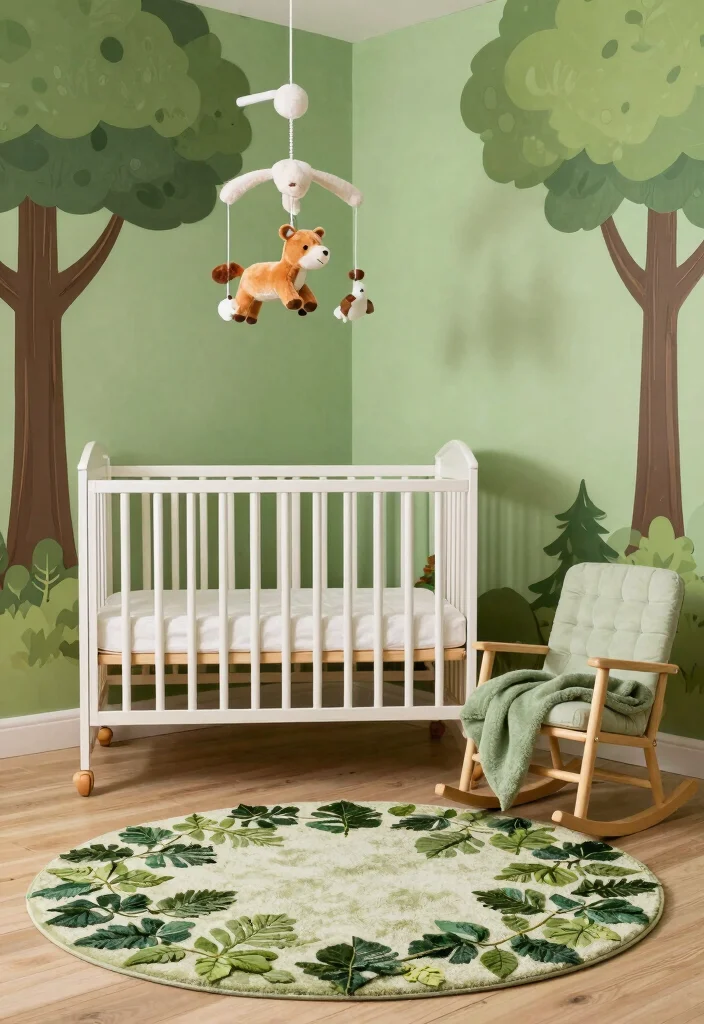 20 Whimsical Soft Nursery Corner Themes That Will Spark Your Imagination! - 1. Enchanted Forest Escape 1