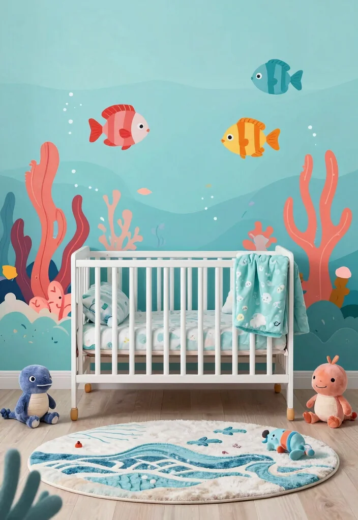 20 Whimsical Soft Nursery Corner Themes That Will Spark Your Imagination! - 10. Underwater Wonderland 1