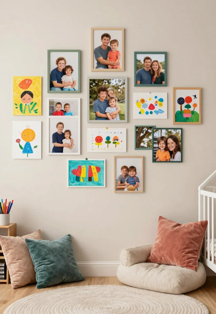 20 Whimsical Soft Nursery Corner Themes That Will Spark Your Imagination! - 13. Artistic Masterpiece 1