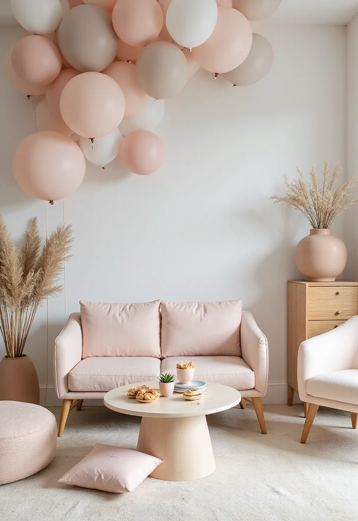 21 Dreamy Cloud Nine Baby Shower Themes You Can't Resist (Number 7 Is Pure Magic!) - 10. Modern Minimalist