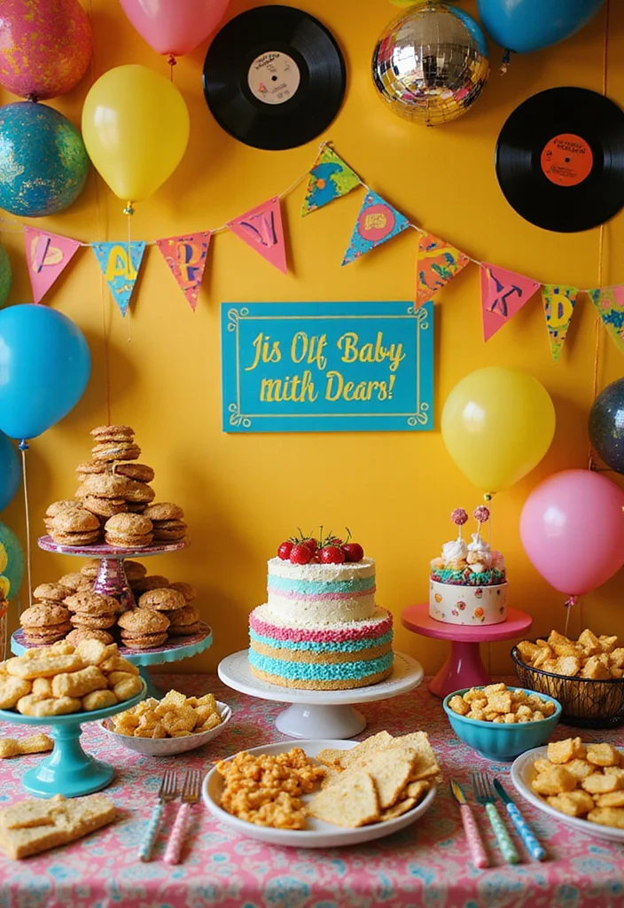 21 Dreamy Cloud Nine Baby Shower Themes You Can't Resist (Number 7 Is Pure Magic!) - 15. Retro Vibes