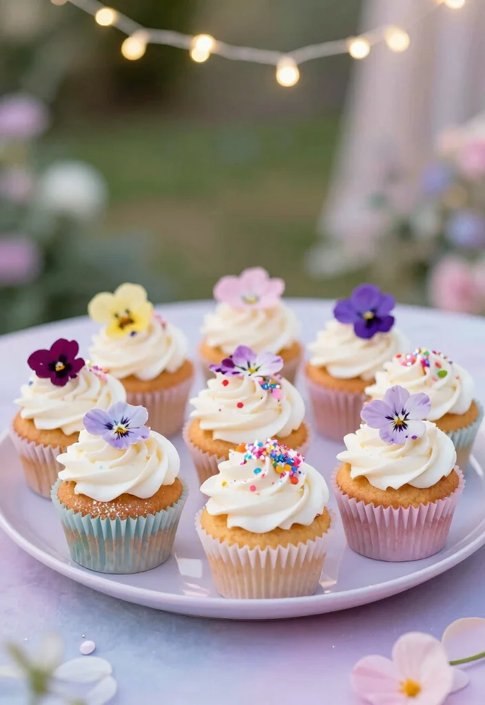 25 Enchanting Fairy Themed Desserts That Will Make Your Birthday Party Sparkle! - 1. Sparkling Fairy Cupcakes 1