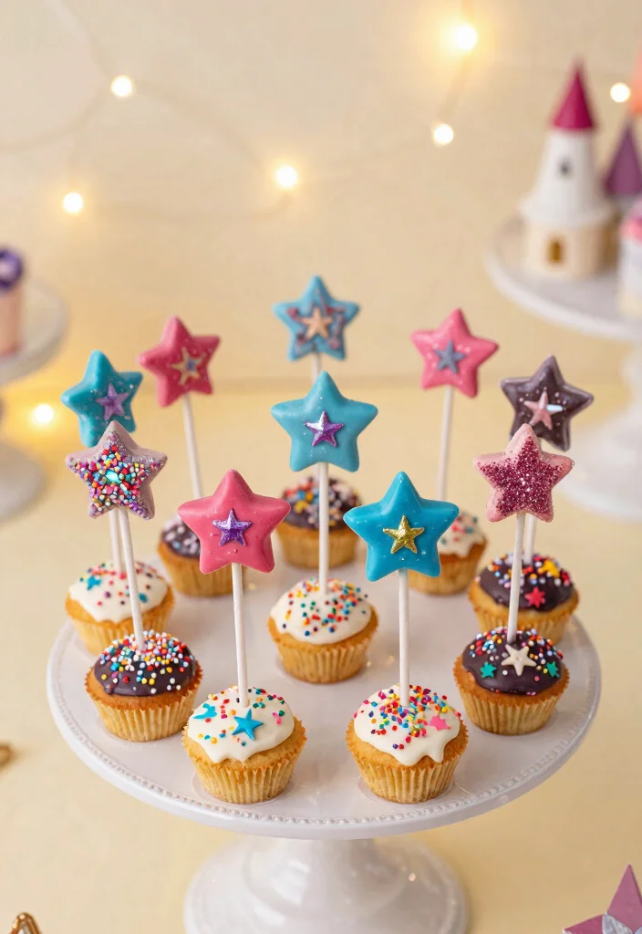 25 Enchanting Fairy Themed Desserts That Will Make Your Birthday Party Sparkle! - 7. Twinkling Star Cake Pops 1