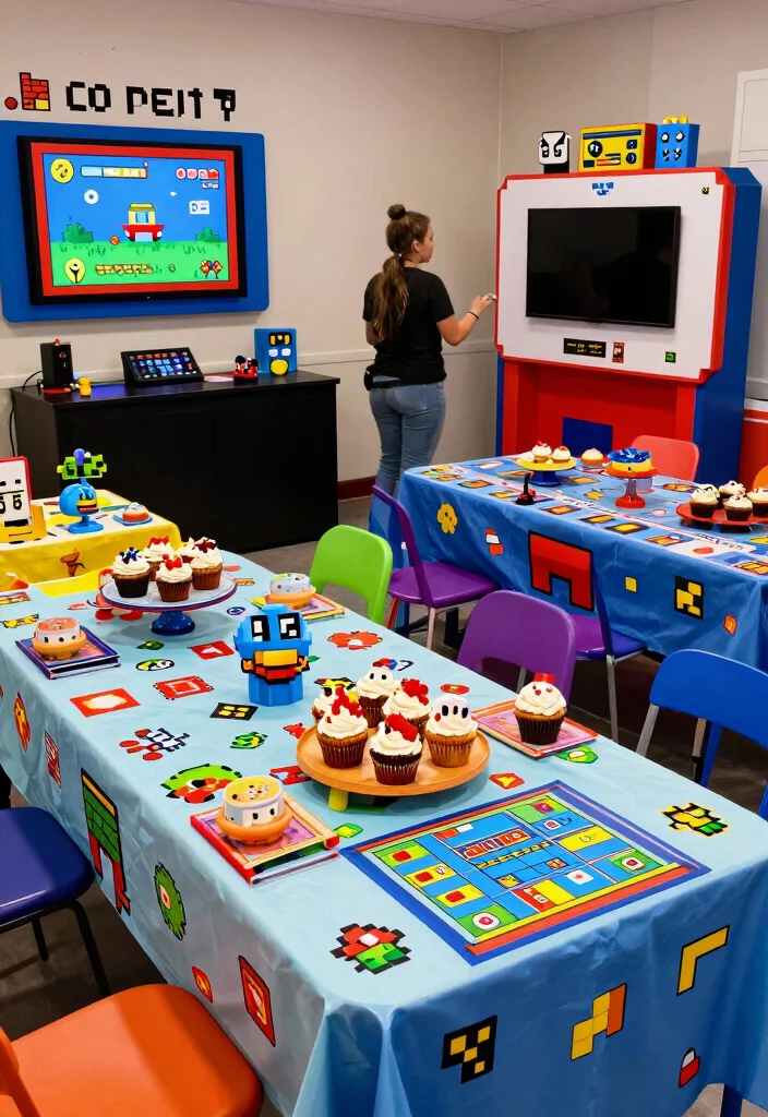 25 Inspiring Baby Boy Shower Themes That Are Adorable and Unique (You’ll Love #19!) - 15. Retro Video Game Theme