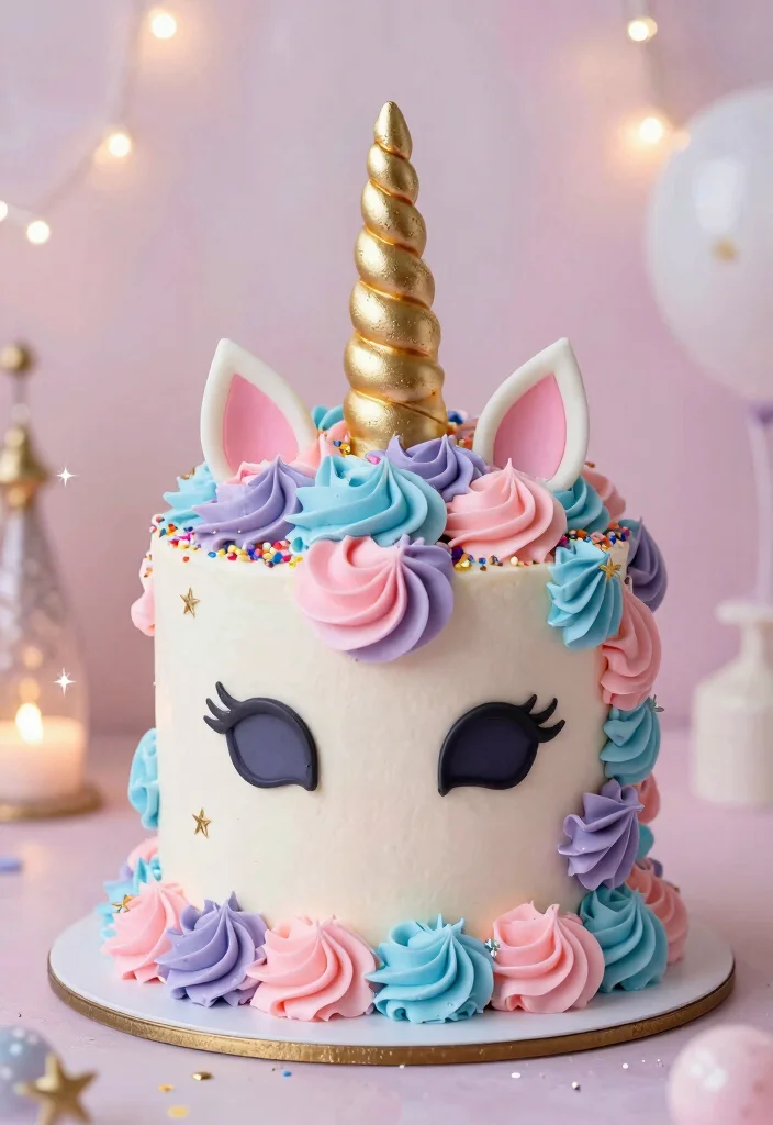 30 Colorful Birthday Cake Ideas for Your Baby Girl That Are Sure to Delight! - 1. Magical Unicorn Cake 1