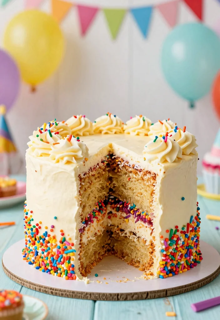 30 Colorful Birthday Cake Ideas for Your Baby Girl That Are Sure to Delight! - 10. Funfetti Celebration Cake 1