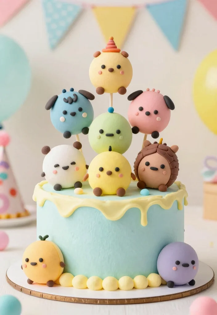30 Colorful Birthday Cake Ideas for Your Baby Girl That Are Sure to Delight! - 13. Tsum Tsum Cake 1