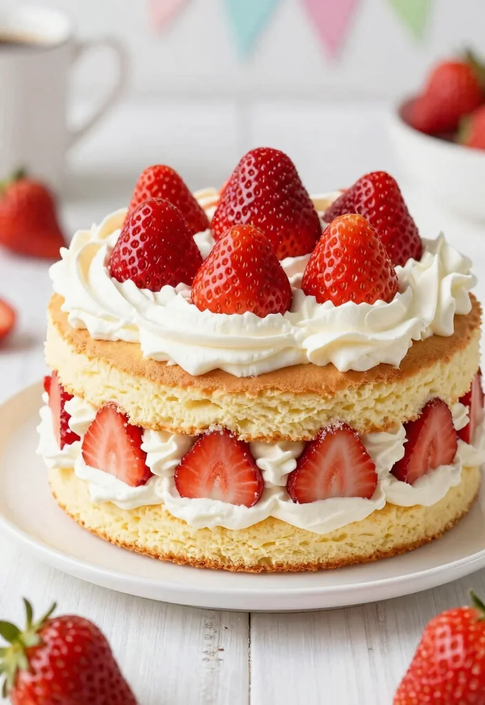 30 Colorful Birthday Cake Ideas for Your Baby Girl That Are Sure to Delight! - 17. Strawberry Shortcake 1