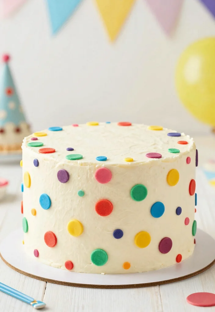 30 Colorful Birthday Cake Ideas for Your Baby Girl That Are Sure to Delight! - 20. Dotted Cake 1