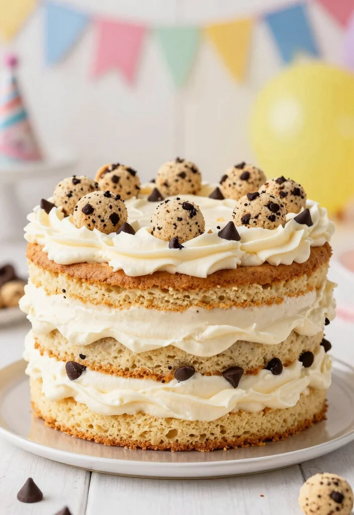 30 Colorful Birthday Cake Ideas for Your Baby Girl That Are Sure to Delight! - 23. Cookie Dough Cake 1