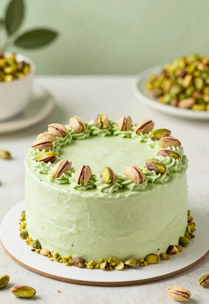 30 Colorful Birthday Cake Ideas for Your Baby Girl That Are Sure to Delight! - 24. Pistachio Cake 1