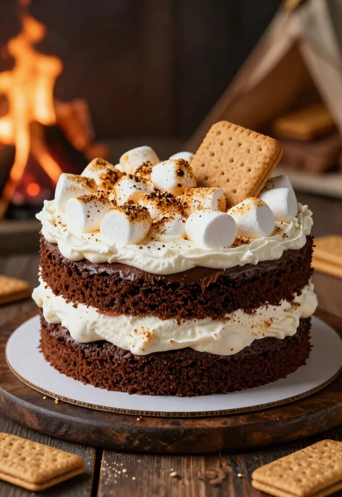 30 Colorful Birthday Cake Ideas for Your Baby Girl That Are Sure to Delight! - 27. S'mores Cake 1