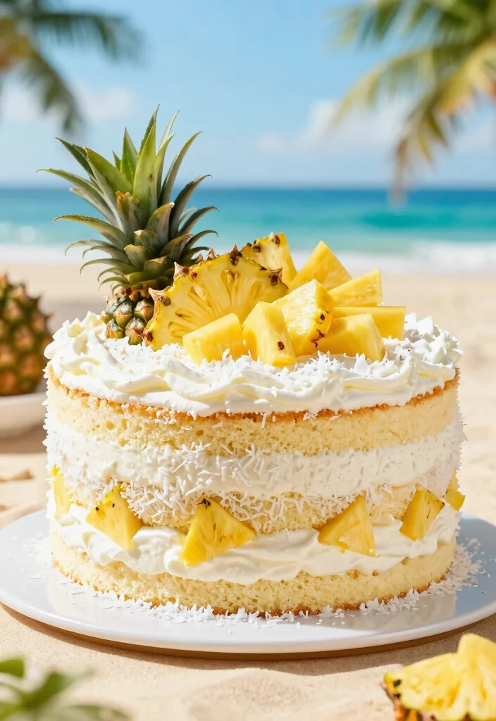 30 Colorful Birthday Cake Ideas for Your Baby Girl That Are Sure to Delight! - 28. Pina Colada Cake 1