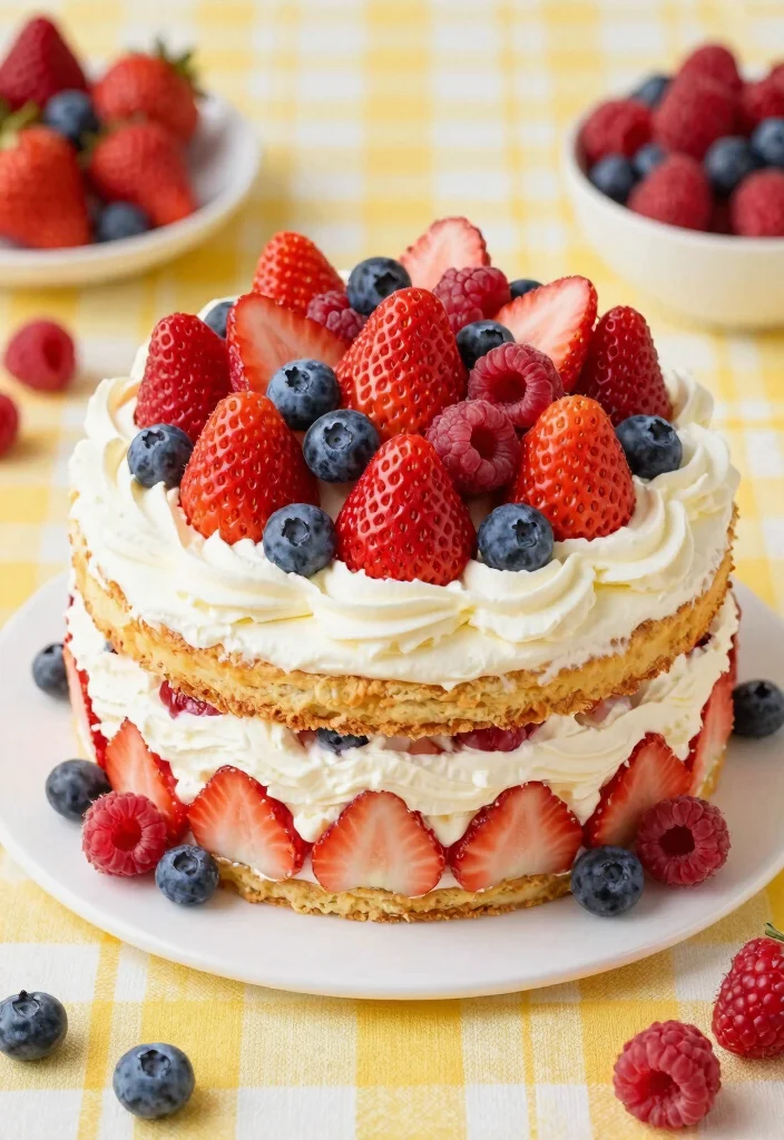 30 Colorful Birthday Cake Ideas for Your Baby Girl That Are Sure to Delight! - 5. Berry Delight Cake 1