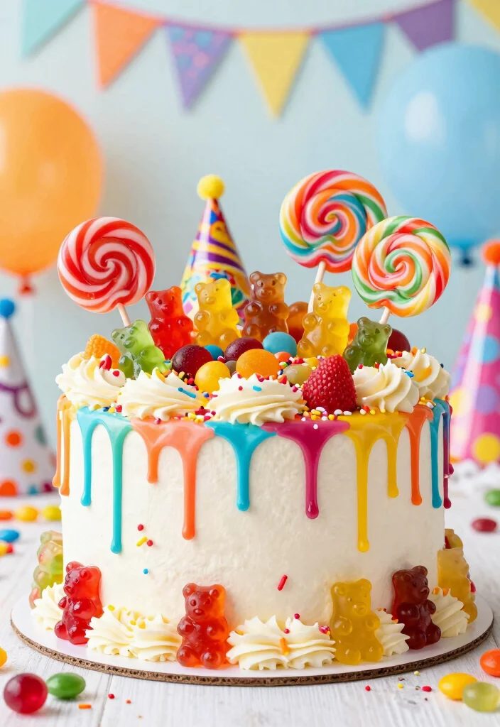 30 Colorful Birthday Cake Ideas for Your Baby Girl That Are Sure to Delight! - 6. Candyland Cake 1