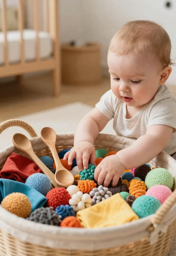 12 Sensory Play Activities Every Baby Will Love (Prepare for Giggles at #5!) - 10. Sensory Treasure Basket 1