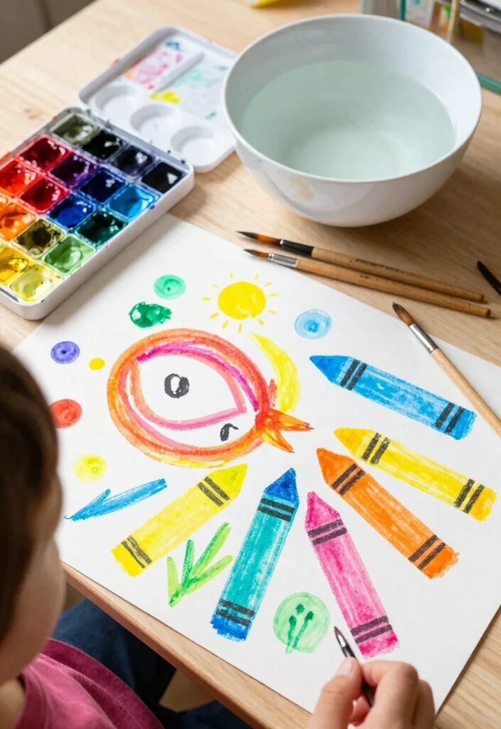 13 Art Projects That Promote Creative Thinking in Kids (Don't Miss #9!) - 3. Watercolor Resist Art 1