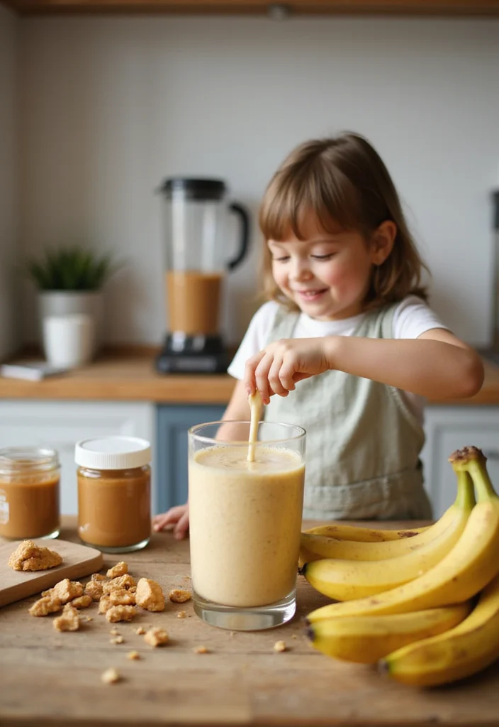14 Fun Baking Recipes to Make with Your Toddler (You Won't Believe How Easy #6 Is!) - 7. Peanut Butter Banana Smoothie 1