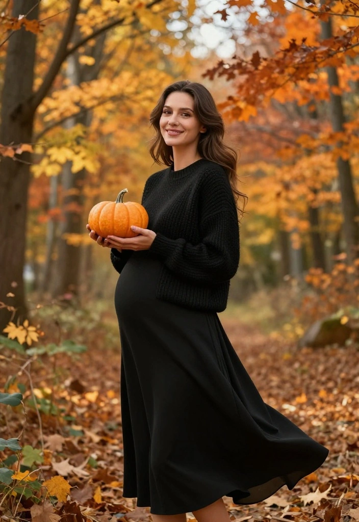 15 Glam Maternity Photoshoot Ideas That Will Make You Shine Like a Star! - 11. Seasonal Settings 1