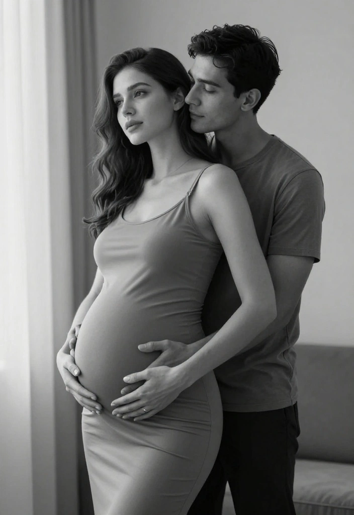 15 Glam Maternity Photoshoot Ideas That Will Make You Shine Like a Star! - 5. Classic Black and White 1