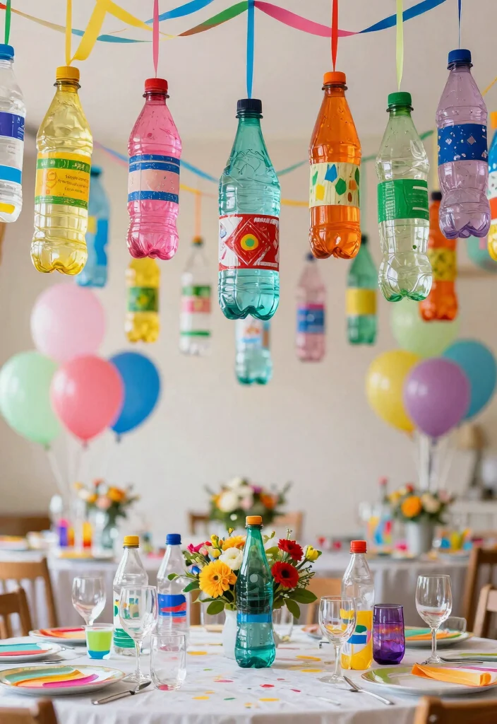 15 Fun Recycled Bottle Crafts for Kids That Will Keep Them Entertained (And It's Mess-Free!) - 15. Party Decorations 1