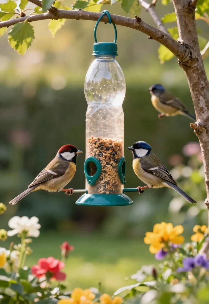 15 Fun Recycled Bottle Crafts for Kids That Will Keep Them Entertained (And It's Mess-Free!) - 2. Bird Feeders 1