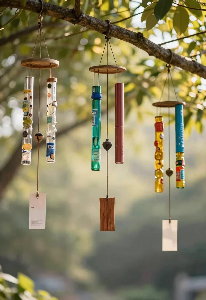 15 Fun Recycled Bottle Crafts for Kids That Will Keep Them Entertained (And It's Mess-Free!) - 6. Wind Chimes 1