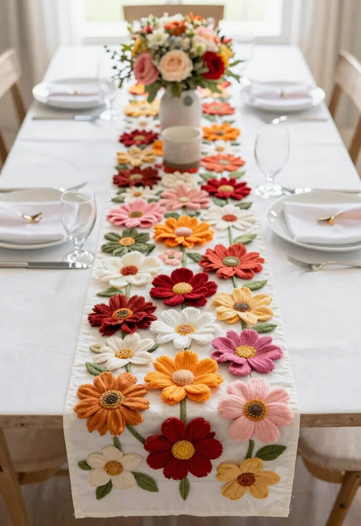 19 DIY In Bloom Baby Shower Decor Ideas That Are Surprisingly Easy (Even the Kids Can Help!) - 13. Floral Table Runners 1