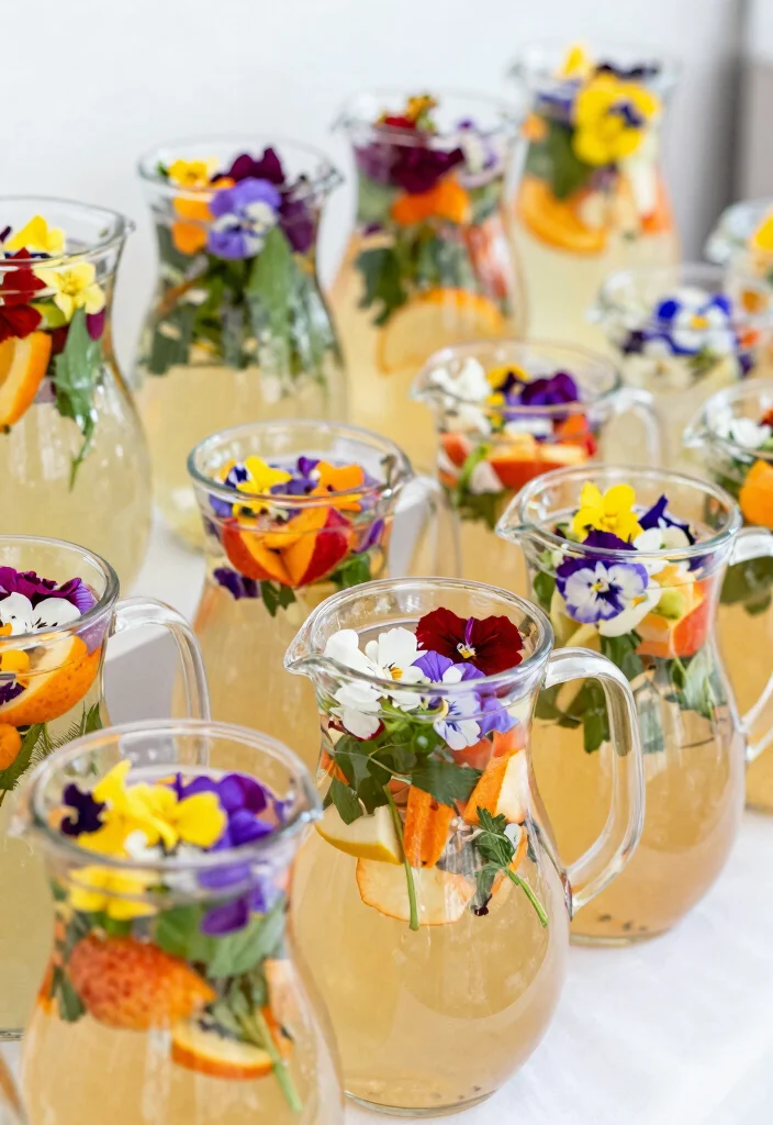 19 DIY In Bloom Baby Shower Decor Ideas That Are Surprisingly Easy (Even the Kids Can Help!) - 15. Flower-Infused Beverages 1